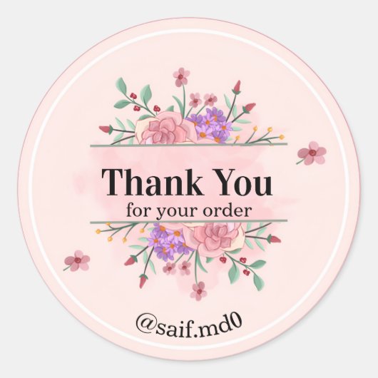 Pink Watercolor | Seller Packaging Stickers  (Voorkant)