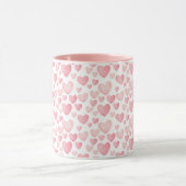 Pink Watercolor Valentine Hearts Pattern Mok (Midden)