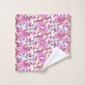 Pink watercolour winter flowers background  (Gant de toilette)