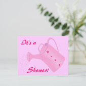 Pink Watering Can Baby Douche Invitations (Debout devant)