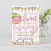 Pink Watermelon Anniversaire Fête Invitation Invit (Debout devant)
