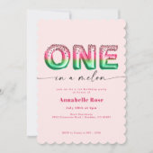 Pink Watermelon Balloon Invitation d'anniversaire (Devant)