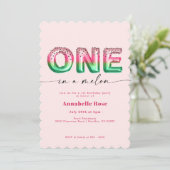 Pink Watermelon Balloon Invitation d'anniversaire (Debout devant)