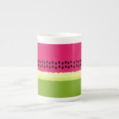 Pink Watermelon Slice Bone China Mug (Devant)