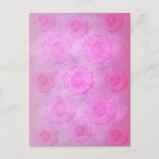 PINK Waterverf rozen Briefkaart (Voorkant)