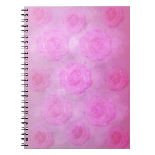PINK Waterverf rozen Notitieboek (Voorkant)