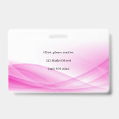 Pink Wave Design foto-ID Badge (Achterkant)
