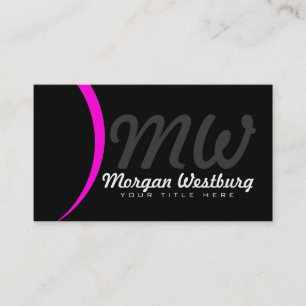 Pink Wave Professional Monogram Visitekaartjes