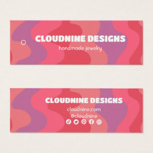 Pink Waves Hangtag collier bijoux Display Card