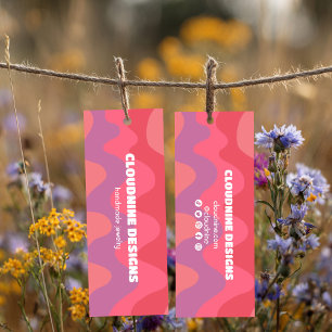 Pink Waves Hangtag collier bijoux Display Card