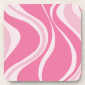Pink Waves Square Coaster Bier Onderzetter (Voorkant)