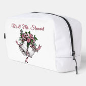 Pink Wedding Bells Personalize Toilettasje (Rechterhoek)