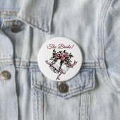Pink Wedding Bells The Bride Ronde Button 7,6 Cm (In situ)