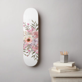 Pink Wedding Bouquet Skateboard