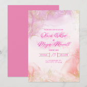Pink Wedding Invitation (Devant / Derrière)