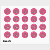 Pink Wedding Modern Floral Ronde Sticker (Vel)