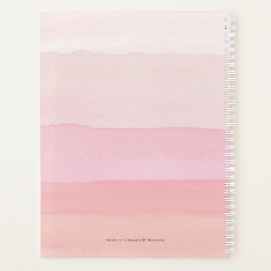 Pink Weekly planner Aquarelle abstraite tendance (Dos)