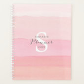 Pink Weekly planner Aquarelle abstraite tendance (Devant)