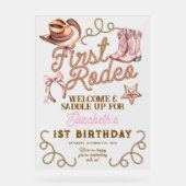 Pink Western First Rodeo Birthday Welcome (Recto)