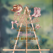 Pink Western First Rodeo Birthday Welcome (Neutre)