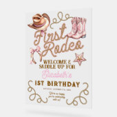 Pink Western First Rodeo Birthday Welcome (Angle)
