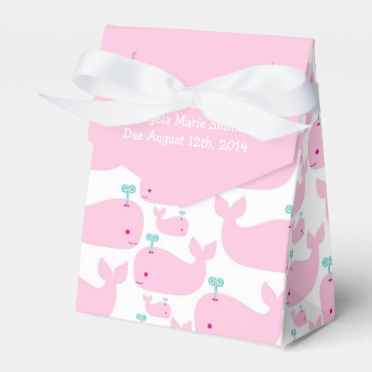 Pink Whale Theme Baby shower Bedankdoosjes (Voorkant Zijde)