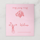 Pink Whimsical Scribble Doodle Vrijgezellenfeest (Buitenkant ongevouwen)