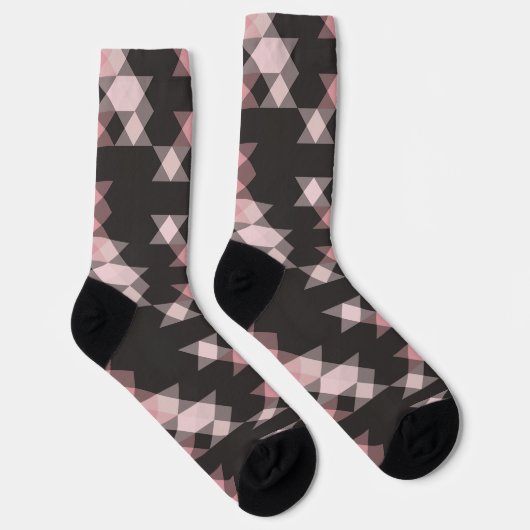 pink white and gray geometric sokken (Rechts)