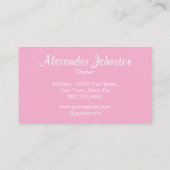 Pink White & Black Script Makeup Photo Personalize Visitekaartje (Achterkant)