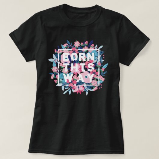 Pink White Blue Floral Trans Pride T-shirt (Design voorkant)