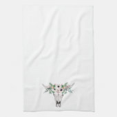 Pink White Boho Koe Head Floral Theedoek (Verticaal)