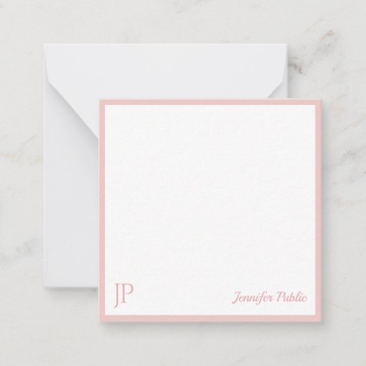 Pink White Chic manuscrite Nom Monogram Modèle (Devant)