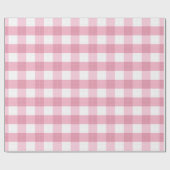 Pink & White Classic Gingham Pattern Cadeaupapier (Vlak)