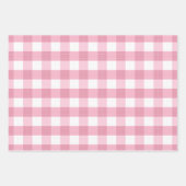 Pink & White Classic Gingham Pattern Inpakpapier Vel (Voorkant 3)