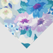 Pink White en Blue Summer Flowers Patroon Tissuepapier (Detail)