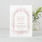 pink white  First Communion girl Kaart (Staand voorkant)