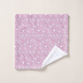 Pink White Flower Lace Pattern BATHROOM TOWEL SET Bad Handdoek (Wasdoekje)