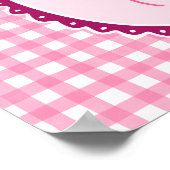 Pink & White Gingham & Frame Floral Art Poster (Hoek)