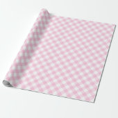 Pink White Gingham Pset Pattern Cadeaupapier (Uitgerold)