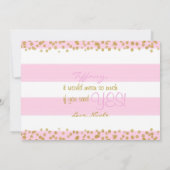Pink White & Gold Be My Bridesmaid etc. Carte (Dos)