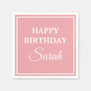 Pink White Happy Birthday Servet