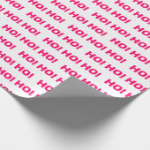 Pink White Ho Ho Pattern Kerstfeestdag Cadeaupapier (Hoek)