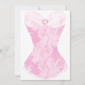PINK WHITE LACE CORSET BACHELORETTE INVITATIE KAART (Achterkant)