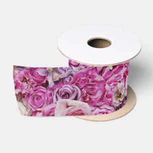 Pink White Lavender Roos Flowers Patroon Lint