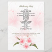 Pink & White Lilies Programme de mariage (Dos)