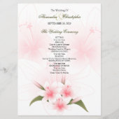 Pink & White Lilies Programme de mariage (Devant)