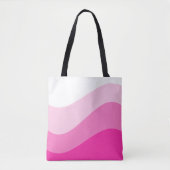 Pink White Ombre Wave pattern Draagtas (Voorkant)