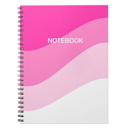 Pink White Ombre Wave pattern Notitieboek (Voorkant)