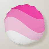 Pink White Ombre Wave pattern Rond Kussen (Achterkant)