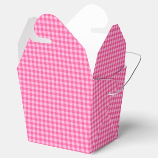 Pink-White-Pastel Gingham-PARTITY FAVOR BOX, neem  Bedankdoosjes (Geopend)